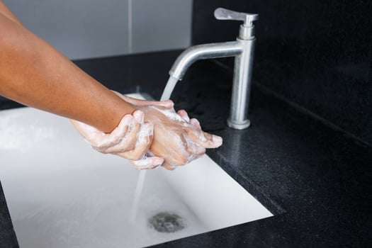 washing hand with soap for cleaning protect virus covid 19 photo