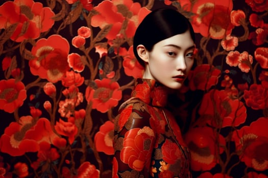 woman geisha, modern Japanese style photo