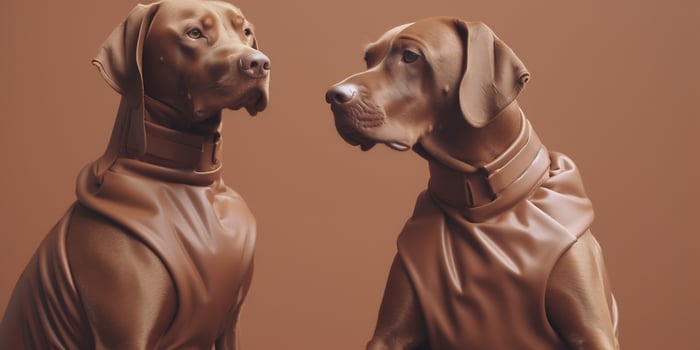 weimaraner dogs in futuristic style photo