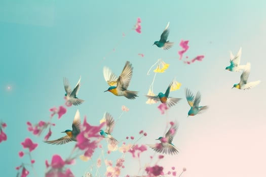 colorful flowers, spring concept photo