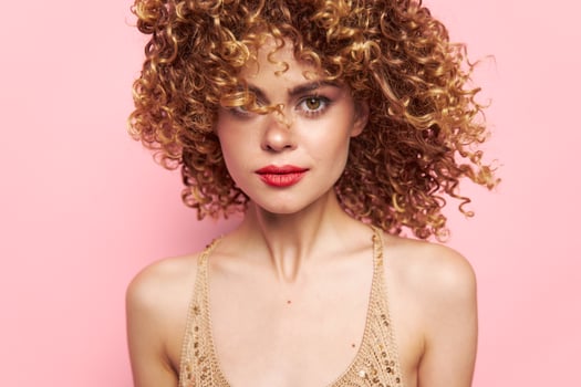 Sexy model Beautiful eyes shadow on the eyelids bright makeup photo