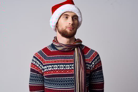 man wearing santa hat christmas holiday lifestyle photo