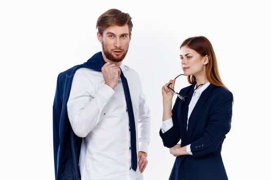 work colleagues in suits entrepreneurs finance office communication photo