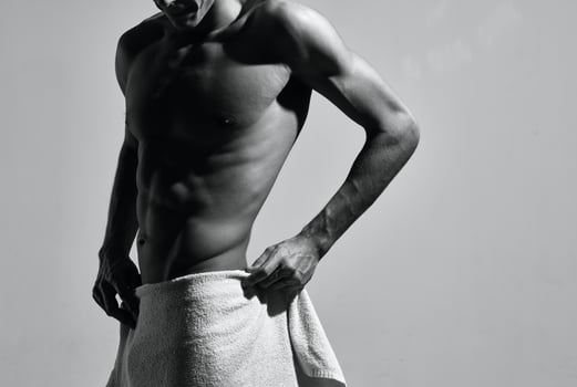 bodybuilder posing muscular torso workout fitness photo