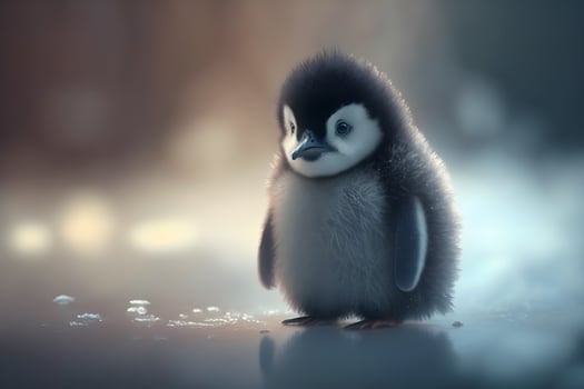 Cute and cute penguin animal created with technology photo