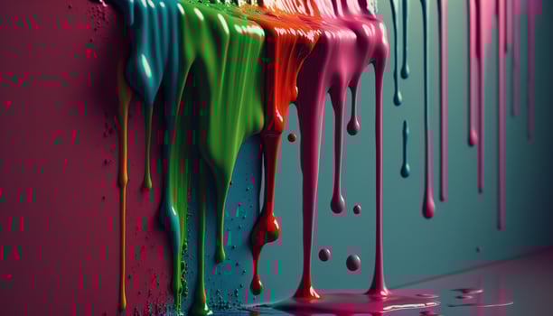 Dripping Paint Art on wall illustration photo