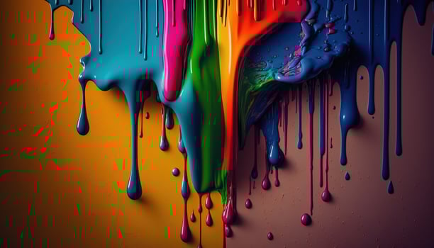 Dripping Paint Art on wall illustration photo