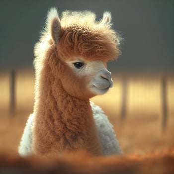 Alpaca animal closer view photo