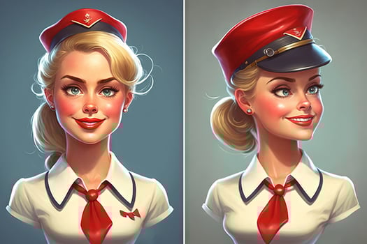 air hostess cute cartoon image photo
