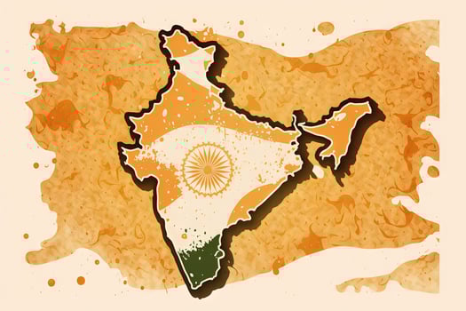 beautiful light orange indian akhand bharat Map photo