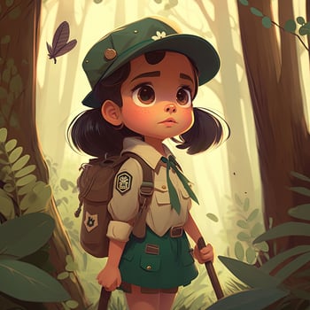children character design cute panicky young Girl photo