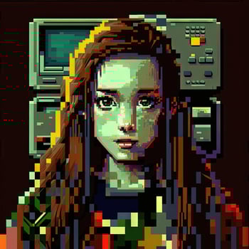 Girl 8-bit image photo