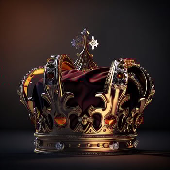 king head beautiful crown in dark background photo