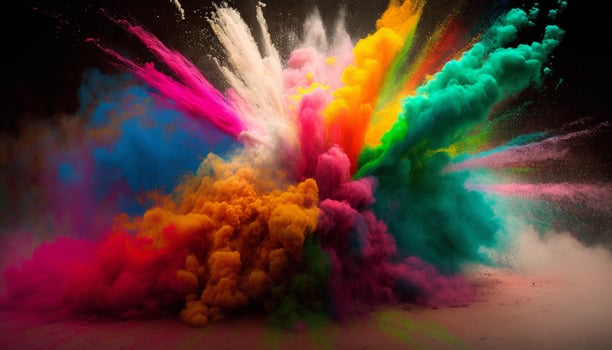 holi paint color powder beautiful explosion close up image photo
