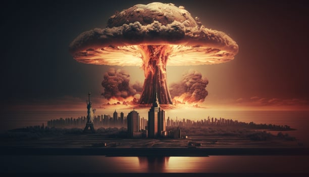 europe and usa after nuclear apocalypse image photo