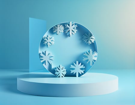 Abstract 3d podium for product presentation with geometric shapes, Empty round podium,Platforms for product presentation with shadows and light background. photo