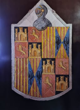 historic coat of arms aragon spain saragossa colorful photo