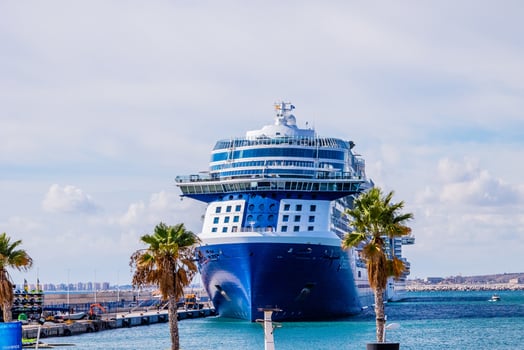 sea cruise ship in the port of Alicante, Spain on a summer day photo