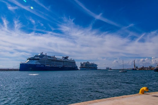 sea cruise ship in the port of Alicante, Spain on a summer day photo