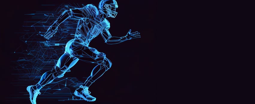 American football player. Quarterback. Super bowl sport theme illustration. AI photo