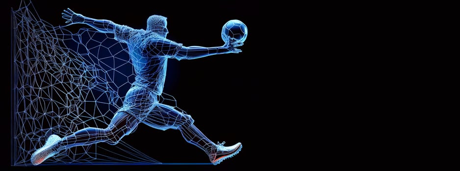 Soccer player with a graphic trail AI photo