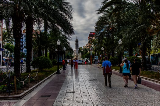 Luceros square in Alicante spain on a warm summer holiday day photo