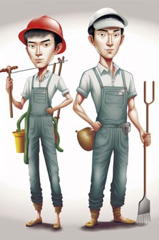 Workers on the Job for 1 may labour Day Images photo