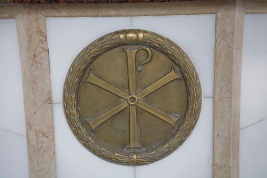 gilded Orthodox religious symbols in close-up in Podlasie, Poland photo