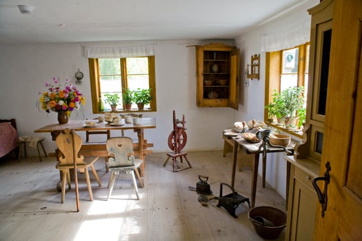old elegant historic noble room in a country manor house photo
