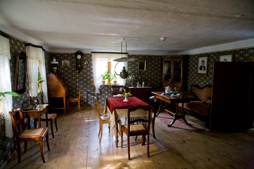old elegant historic noble room in a country manor house photo