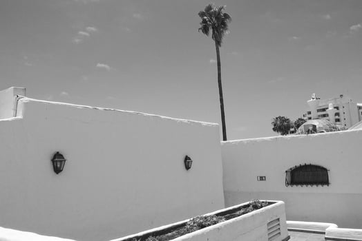 interesting, minimal background with bright architectural details in close-up photo