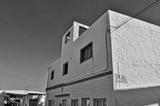 city of Corralejo on the Spanish Canary Island Fuerteventura on a warm holiday day photo