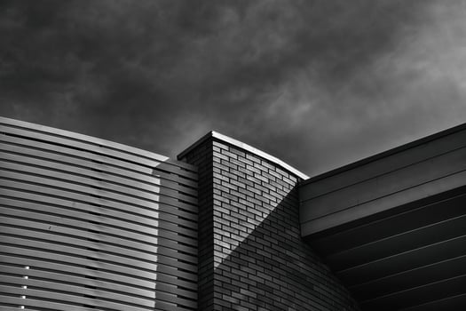 elegant building on a blue sky background modern architecture photo