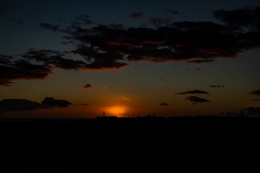 colorful sunset on the Spanish island of Gran Canaria in the Maspalomas dunes photo
