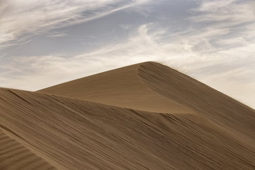 summer desert landscape on a warm sunny day from Maspalomas dunes on the Spanish island of Gran Canaria photo