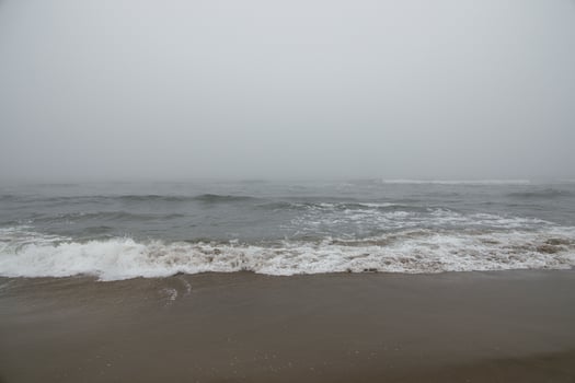 beach landscape on the Baltic Sea in Poland during the breeze photo