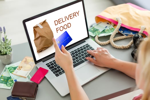 order food delivery online by laptop, Food Delivery Fast photo