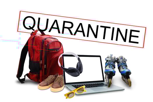 Quarantine. school coronavirus. Viruses. Epidemics. school backpack photo