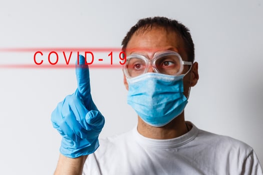 man wear face protective mask. Coronavirus 2019-ncov covid-19 concept. photo