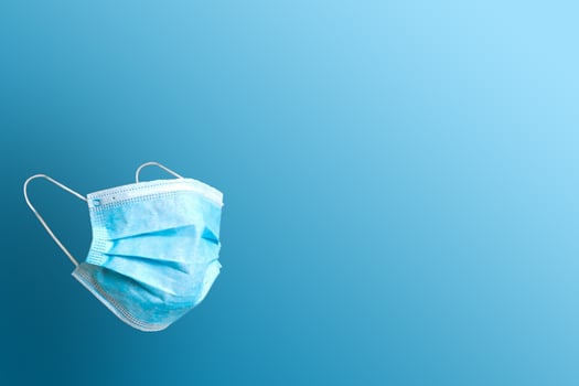 medical mask isolated. Face mask protection against pollution, virus, flu and coronavirus. Health care and surgical concept. photo