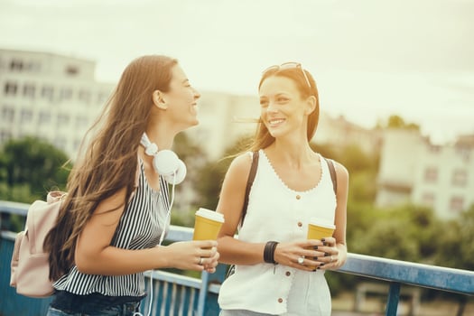 Friends spending time together in the city photo