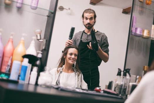 A woman at a hair salon photo