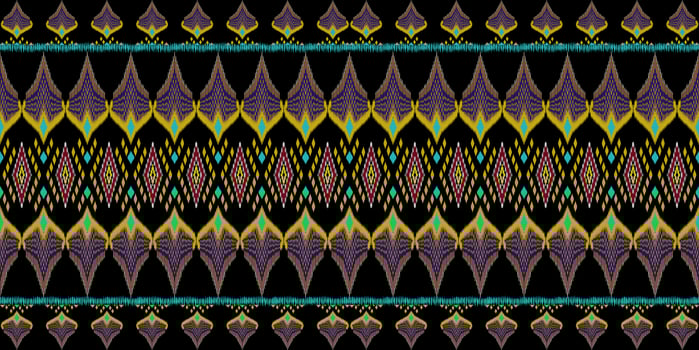 Beautiful colorful Thai knitted embroidery.Geometric ethnic oriental pattern traditional Design for background,carpet,wallpaper,clothing,wrapping,Batik,fabric,Vector embroidery style, clipping path photo