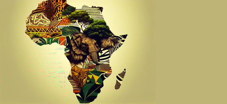 Illustration Africa Regions Map With Single African Countries AI photo