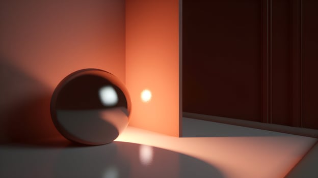 3D Render of Isolated Ball on Black Background photo