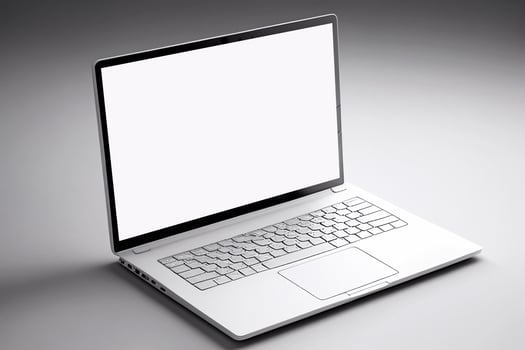 Laptop monitor flat icon illustration AI photo