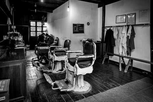 Traditional barber shop in ancient town, Zhejiang photo