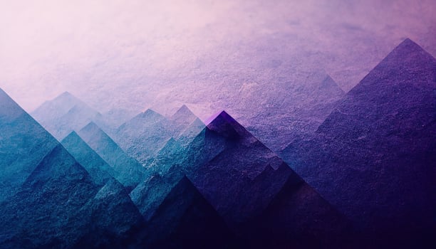 Blue purple grunge textured retro geometric shapes, photo