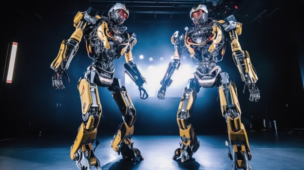 Robots dance at a nightclub. photo