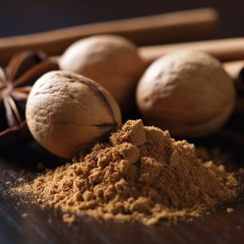 Delicious walnuts on wooden bowl photo